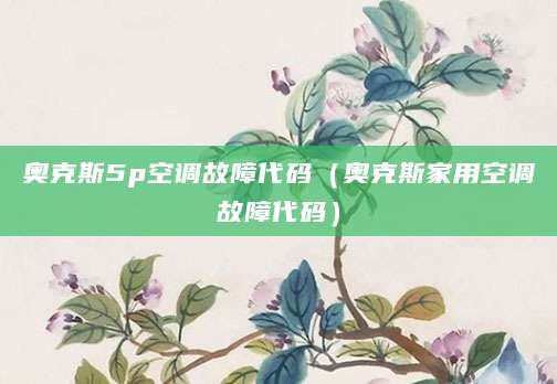 奥克斯5p空调故障代码（奥克斯家用空调故障代码）