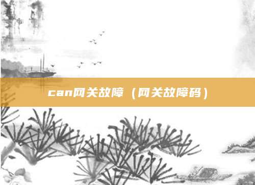 can网关故障（网关故障码）