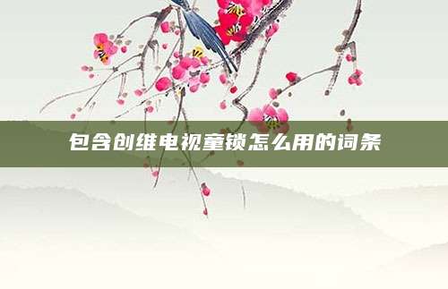 包含创维电视童锁怎么用的词条