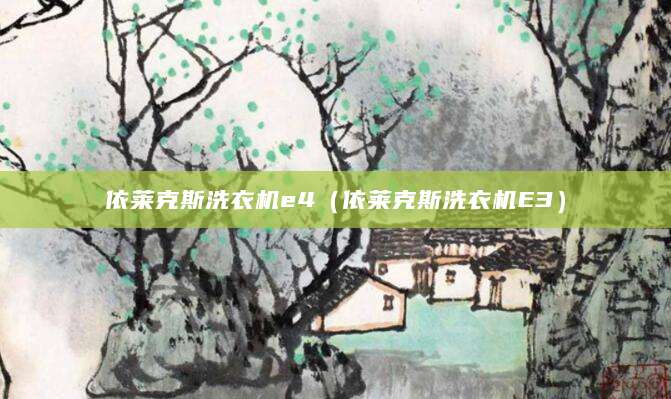 依莱克斯洗衣机e4（依莱克斯洗衣机E3）