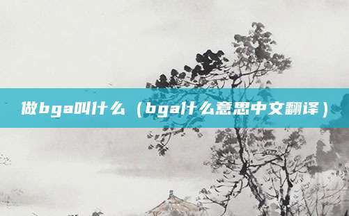 做bga叫什么（bga什么意思中文翻译）