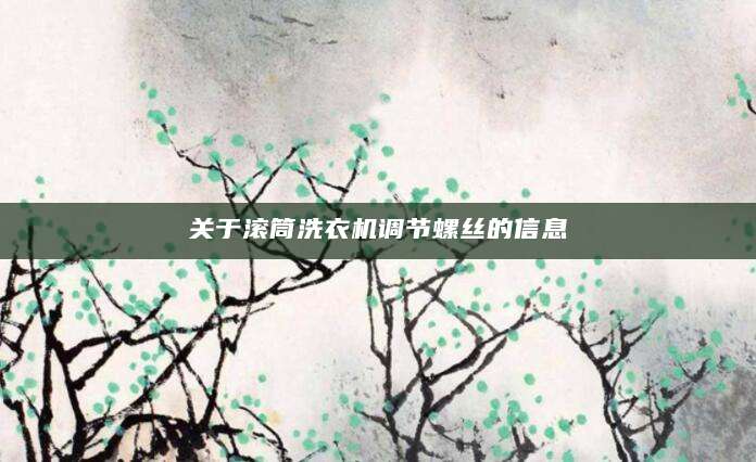 关于滚筒洗衣机调节螺丝的信息