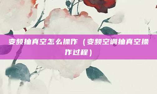 变频抽真空怎么操作（变频空调抽真空操作过程）