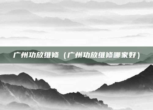 广州功放维修（广州功放维修哪家好）