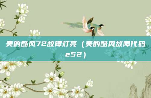 美的酷风72故障灯亮（美的酷风故障代码e52）
