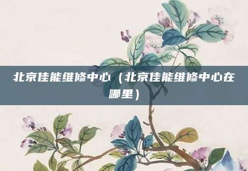 北京佳能维修中心（北京佳能维修中心在哪里）