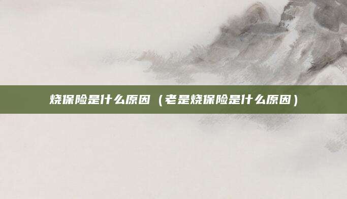 烧保险是什么原因（老是烧保险是什么原因）