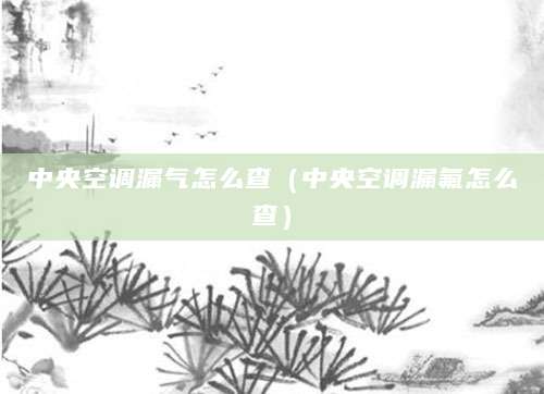 中央空调漏气怎么查（中央空调漏氟怎么查）