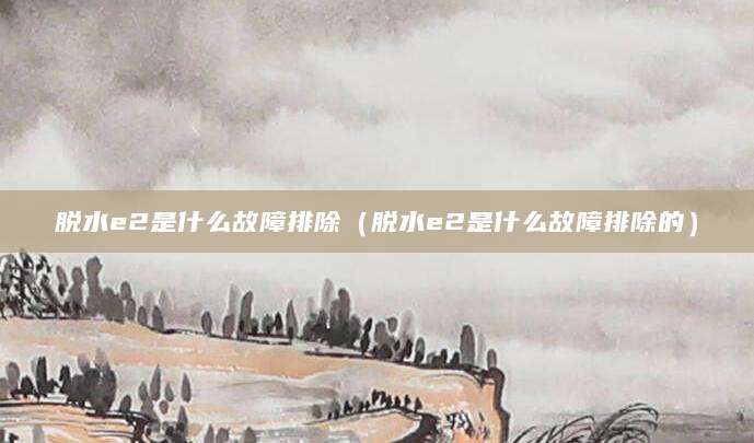 脱水e2是什么故障排除(脱水e2是什么故障排除的)