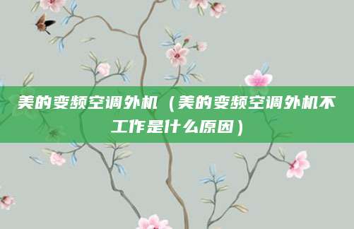 美的变频空调外机(美的变频空调外机不工作是什么原因)