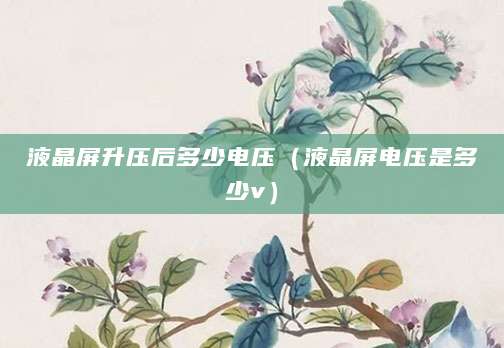 液晶屏升压后多少电压（液晶屏电压是多少v）