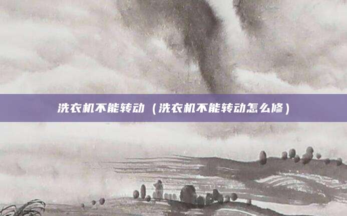 洗衣机不能转动（洗衣机不能转动怎么修）