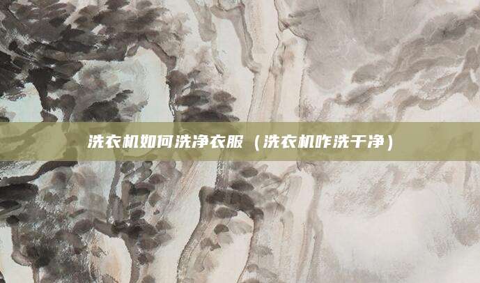 洗衣机如何洗净衣服（洗衣机咋洗干净）