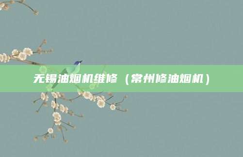 无锡油烟机维修（常州修油烟机）