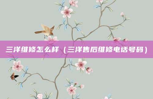 三洋维修怎么样（三洋售后维修电话号码）