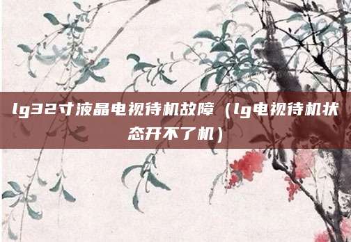 lg32寸液晶电视待机故障（lg电视待机状态开不了机）
