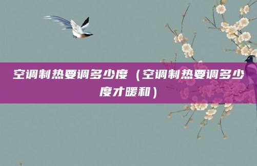 空调制热要调多少度（空调制热要调多少度才暖和）