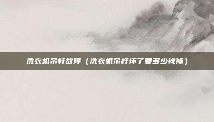 洗衣机吊杆故障（洗衣机吊杆坏了要多少钱修）