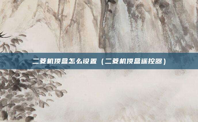 二菱机顶盒怎么设置（二菱机顶盒遥控器）