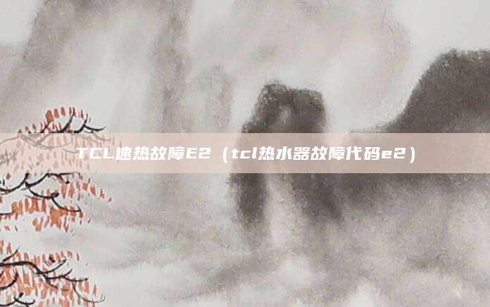 TCL速热故障E2（tcl热水器故障代码e2）
