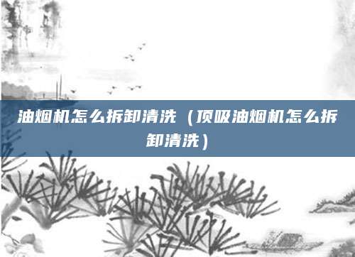 油烟机怎么拆卸清洗（顶吸油烟机怎么拆卸清洗）