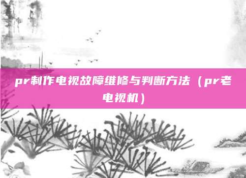 pr制作电视故障维修与判断方法（pr老电视机）