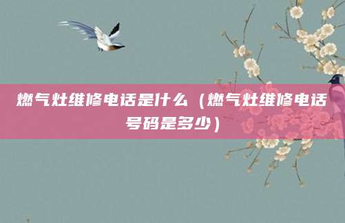 燃气灶维修电话是什么（燃气灶维修电话号码是多少）