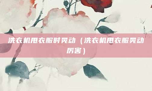 洗衣机甩衣服时晃动（洗衣机甩衣服晃动厉害）