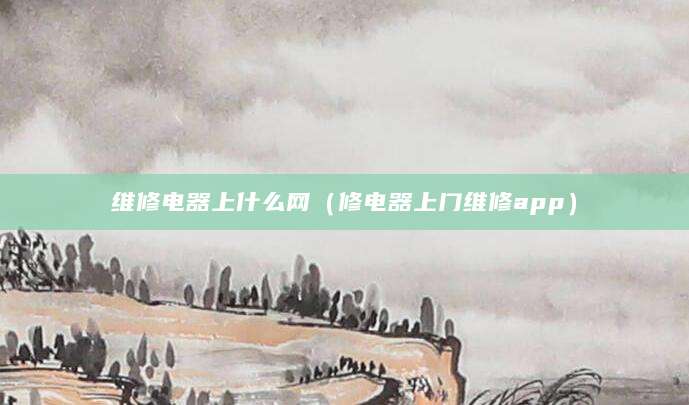 维修电器上什么网（修电器上门维修app）