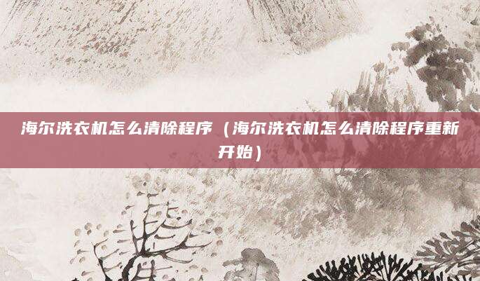 海尔洗衣机怎么清除程序（海尔洗衣机怎么清除程序重新开始）