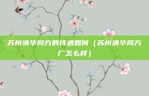 苏州清华同方的待遇如何（苏州清华同方厂怎么样）