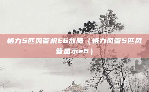 格力5匹风管机E6故障（格力风管5匹风管显示e6）