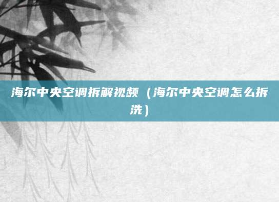 海尔中央空调拆解视频（海尔中央空调怎么拆洗）