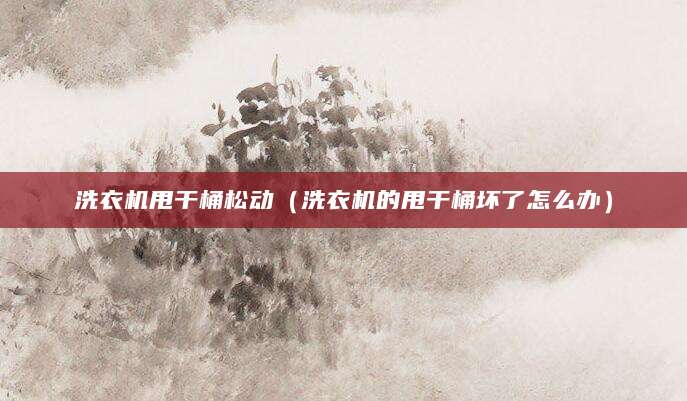 洗衣机甩干桶松动（洗衣机的甩干桶坏了怎么办）