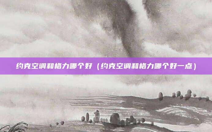 约克空调和格力哪个好（约克空调和格力哪个好一点）