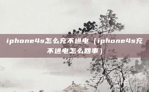 iphone4s怎么充不进电（iphone4s充不进电怎么回事）