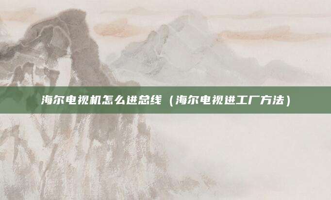 海尔电视机怎么进总线（海尔电视进工厂方法）