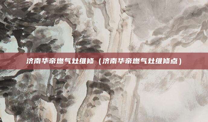 济南华帝燃气灶维修（济南华帝燃气灶维修点）