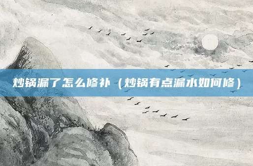 炒锅漏了怎么修补（炒锅有点漏水如何修）