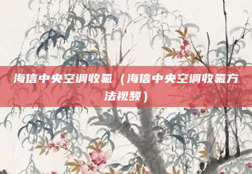 海信中央空调收氟（海信中央空调收氟方法视频）