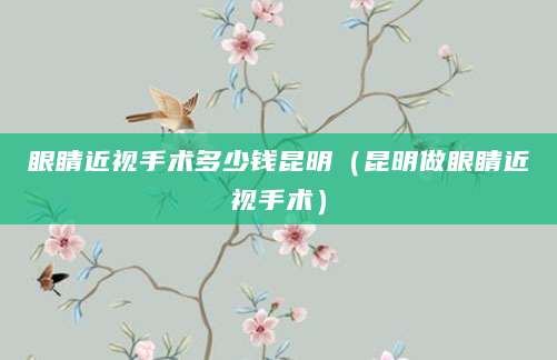 眼睛近视手术多少钱昆明（昆明做眼睛近视手术）