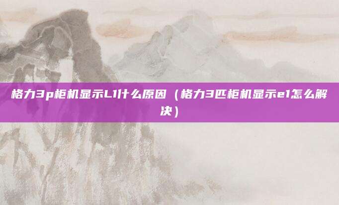 格力3p柜机显示L1什么原因(格力3匹柜机显示e1怎么解决)