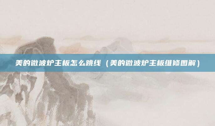 美的微波炉主板怎么跳线（美的微波炉主板维修图解）