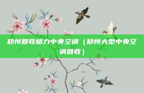 郑州回收格力中央空调（郑州大型中央空调回收）