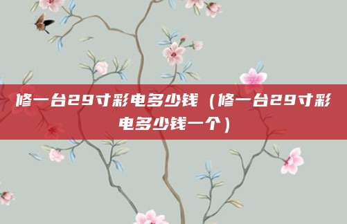 修一台29寸彩电多少钱（修一台29寸彩电多少钱一个）