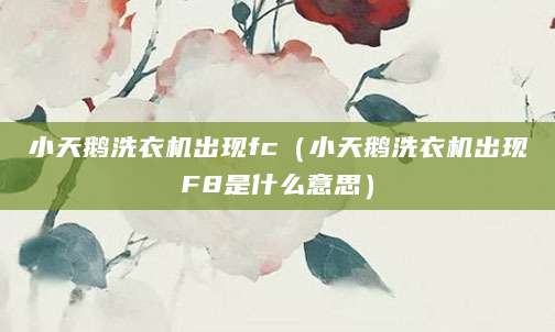 小天鹅洗衣机出现fc（小天鹅洗衣机出现F8是什么意思）