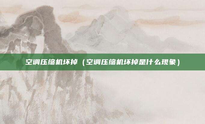 空调压缩机坏掉（空调压缩机坏掉是什么现象）