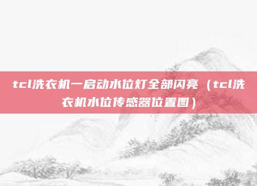 tcl洗衣机一启动水位灯全部闪亮（tcl洗衣机水位传感器位置图）