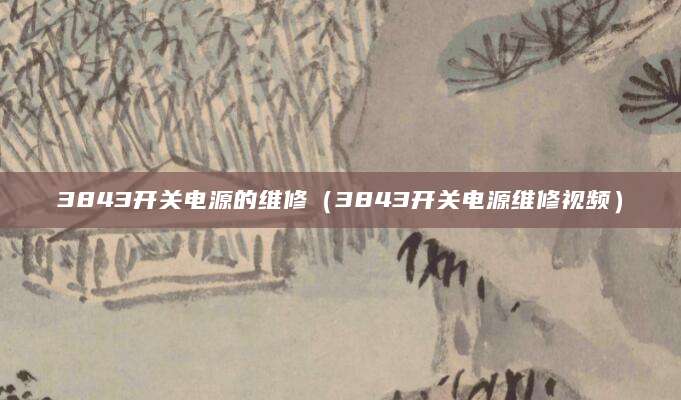 3843开关电源的维修（3843开关电源维修视频）
