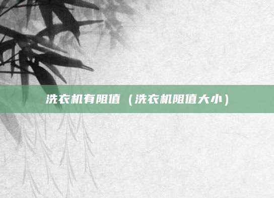 洗衣机有阻值（洗衣机阻值大小）